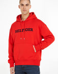 Sweat à capuche Tommy Hilfiger oversize rouge en coton bio - Georgespaul