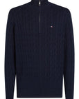 Pull demi-zip Tommy Hilfiger marine - Georgespaul