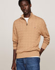 Pull demi-zip Tommy Hilfiger beige - Georgespaul