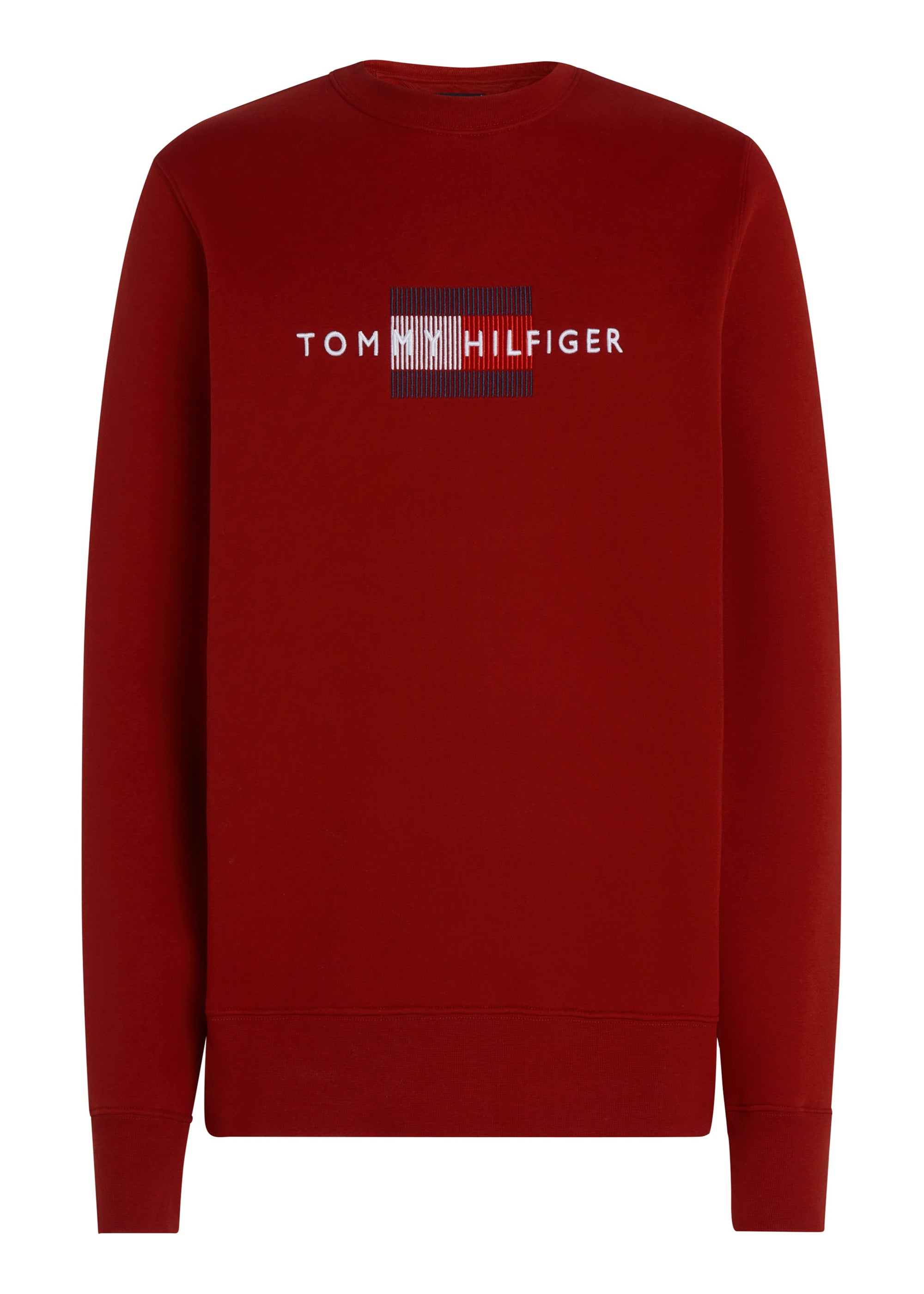 Sweat col rond Tommy Hilfiger bordeaux pour homme | Georgespaul