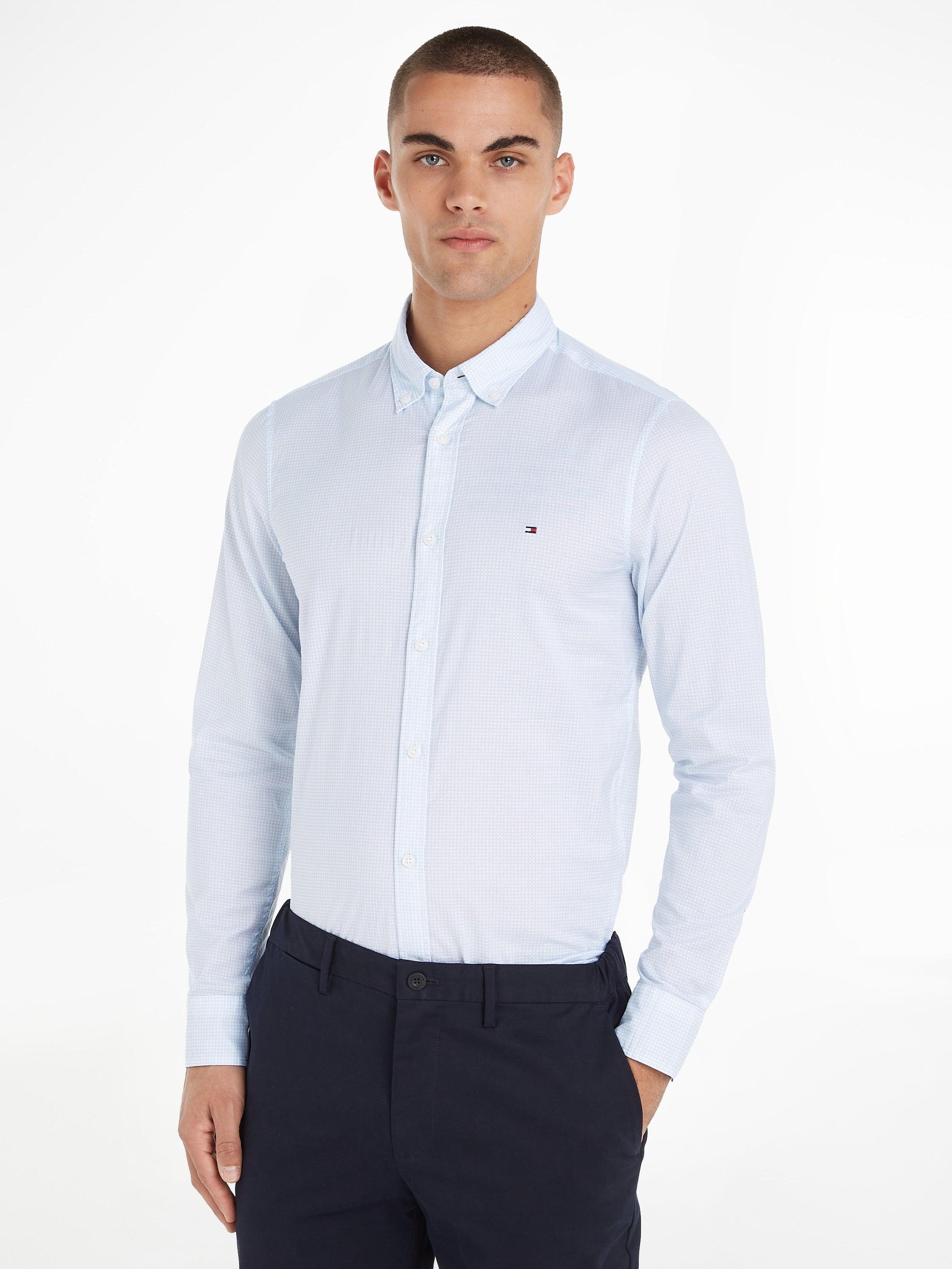 Chemise à motifs Tommy Hilfiger blanche - Georgespaul