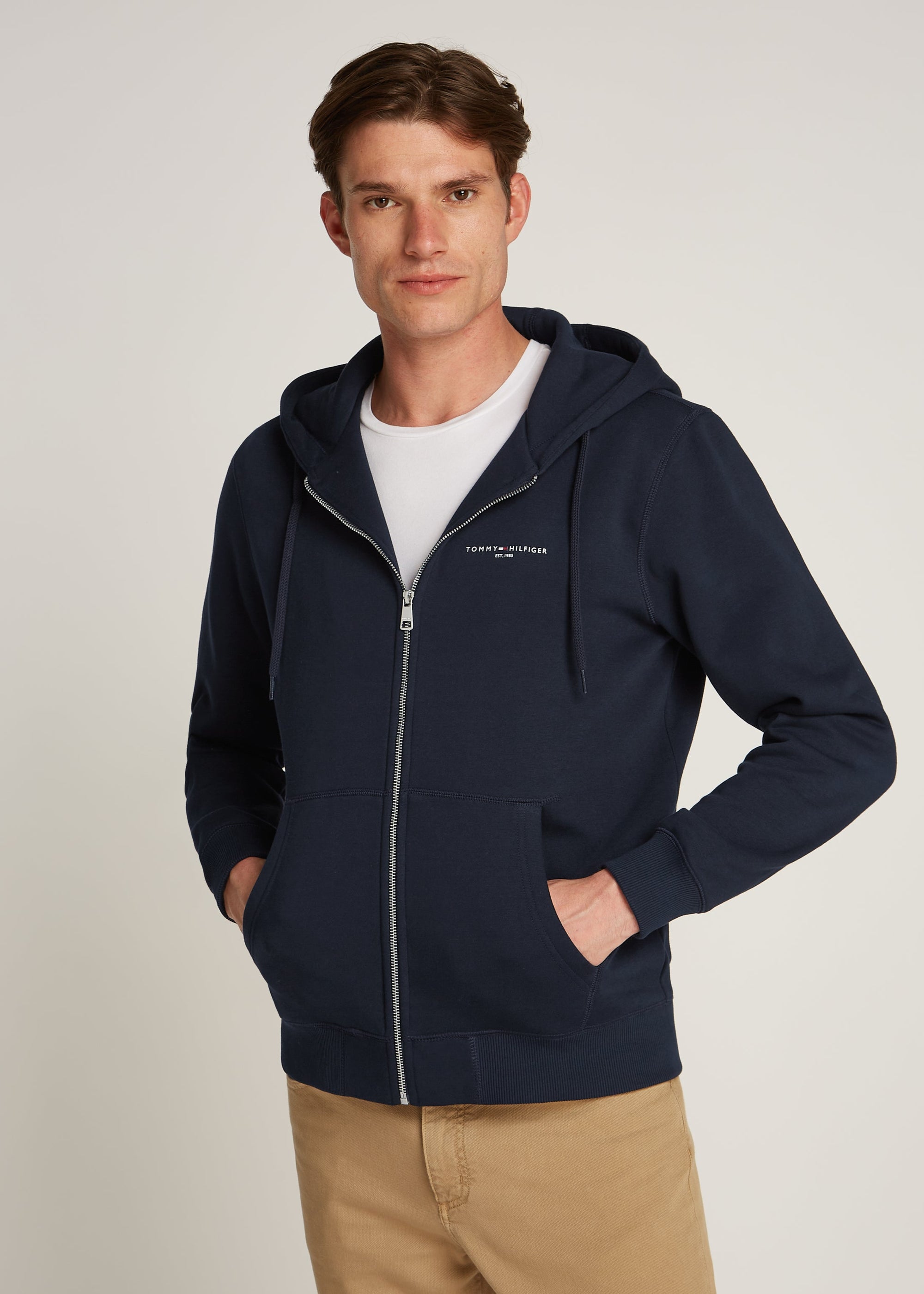 Sweat zippé Tommy Hilfiger marine pour homme | Georgespaul