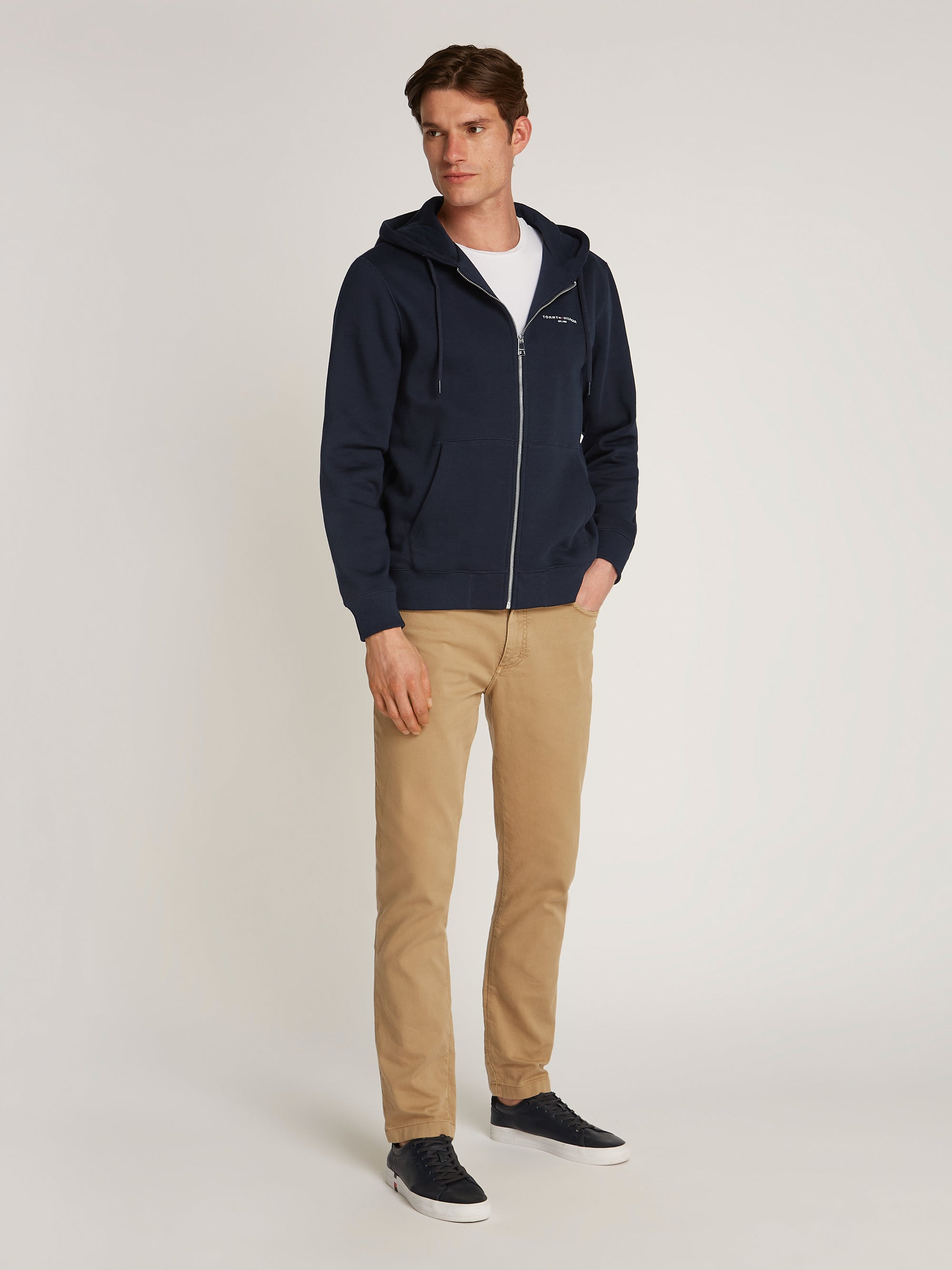 Sweat zippé Tommy Hilfiger marine pour homme | Georgespaul