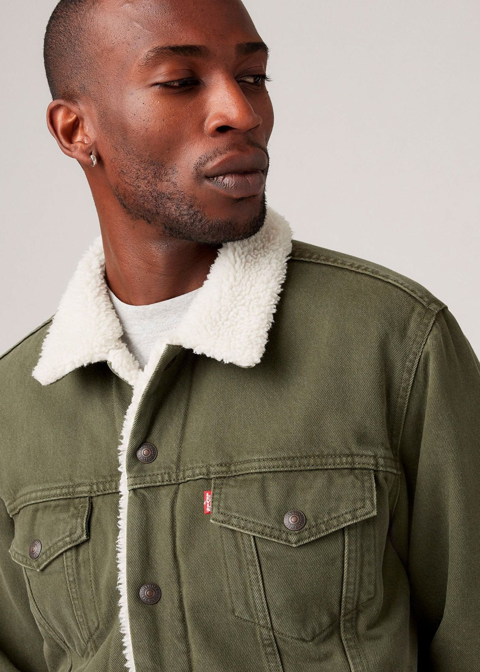 Veste Sherpa Levi's® kaki pour homme | Georgespaul