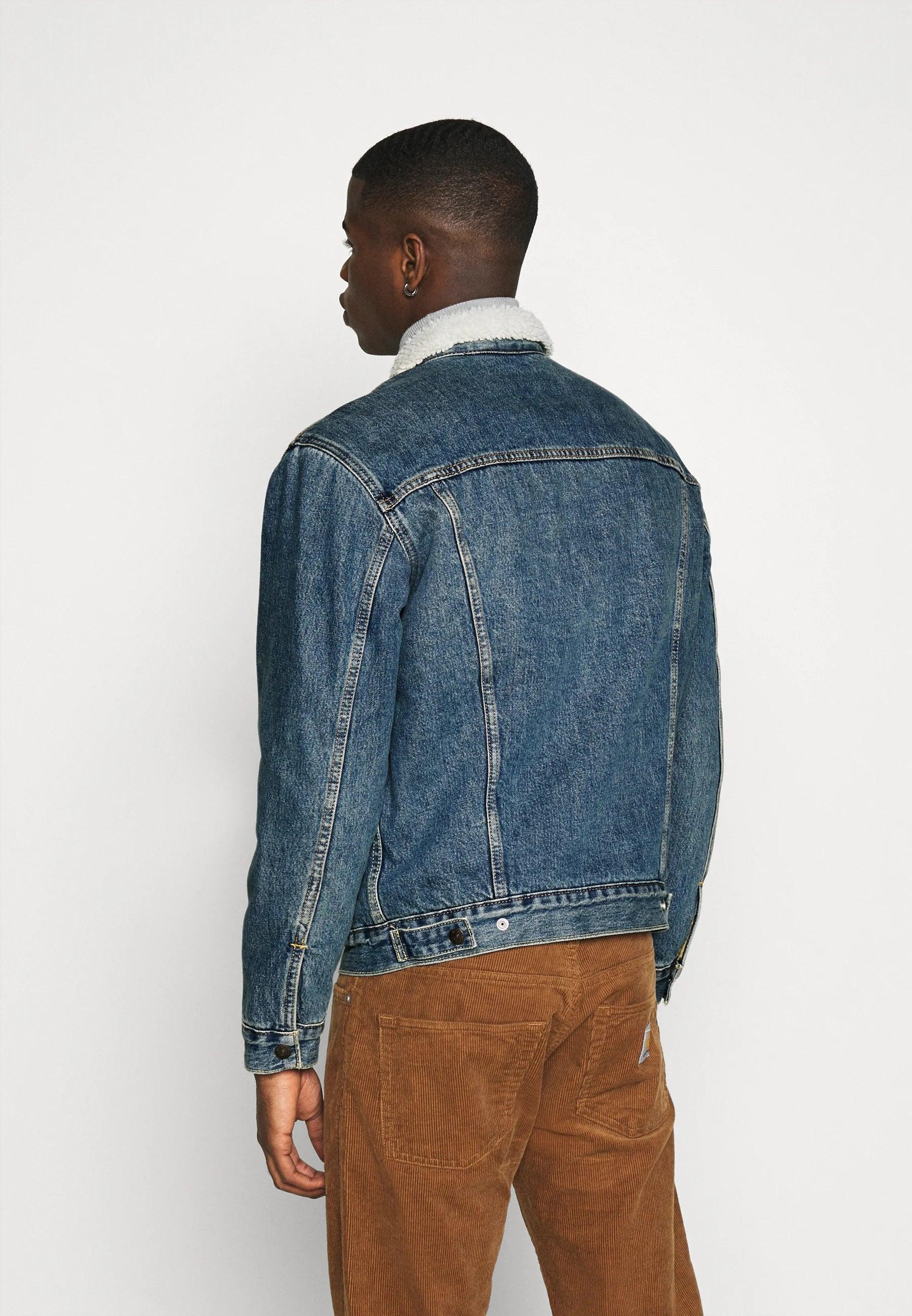 Veste fourrée Sherpa Levi's® bleue en jean - Georgespaul