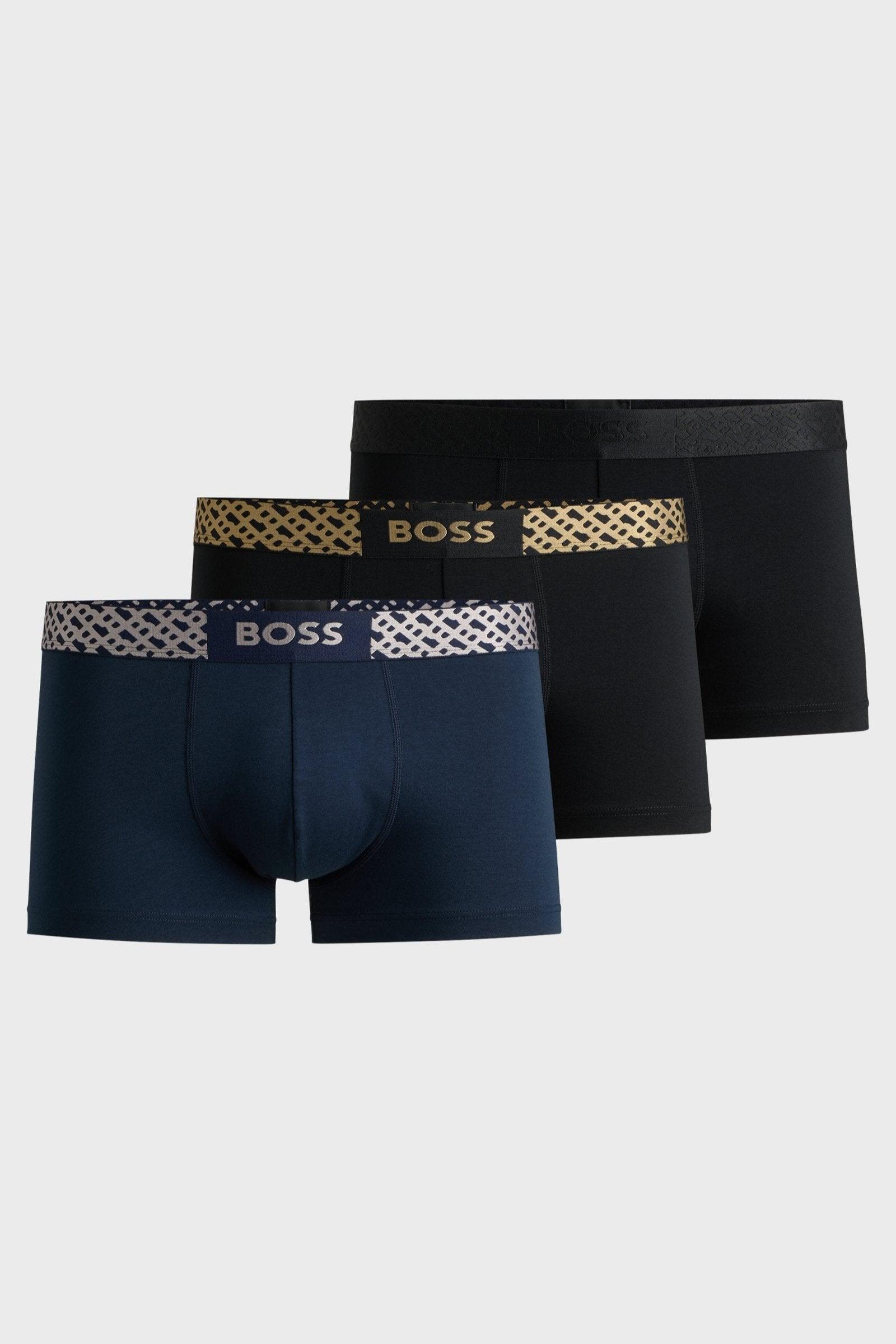 Lot de 3 boxers BOSS homme noirs et bleus | Georgespaul