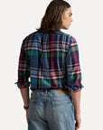 Chemise à carreaux Ralph Lauren bleue en coton