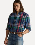 Chemise à carreaux Ralph Lauren bleue en coton