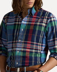 Chemise à carreaux Ralph Lauren bleue en coton