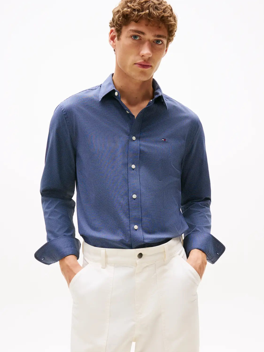 chemise-droite-tommy-hilfiger-homme-marine-face
