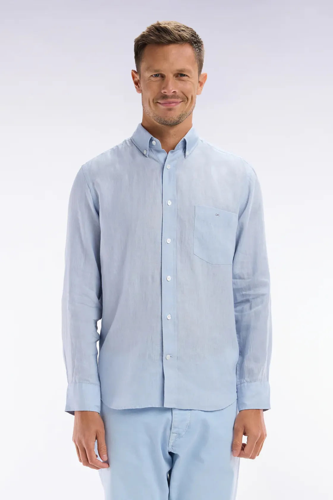 chemise-eden-park-homme-bleu-face