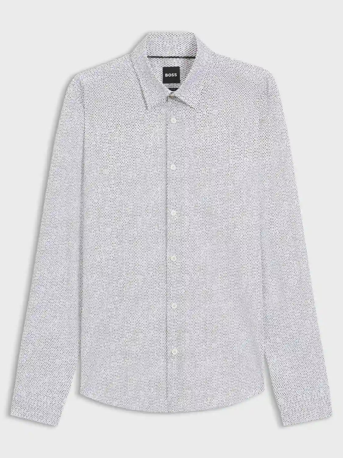 chemise-motifs-boss-homme-verte-a-plat