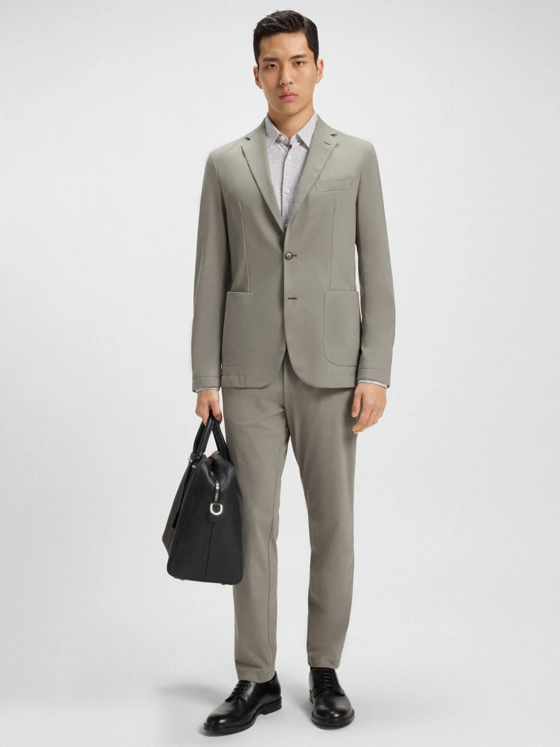 chemise-motifs-boss-homme-verte-porte