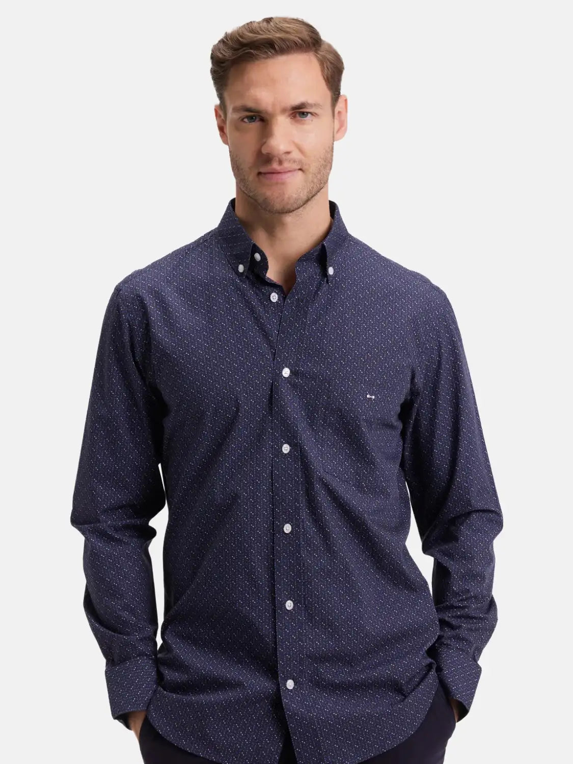 chemise-motifs-eden-park-marine-homme-face