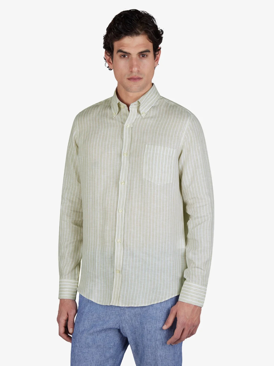 chemise-paul-shark-beige-lin-homme-26413164CF VA7-face