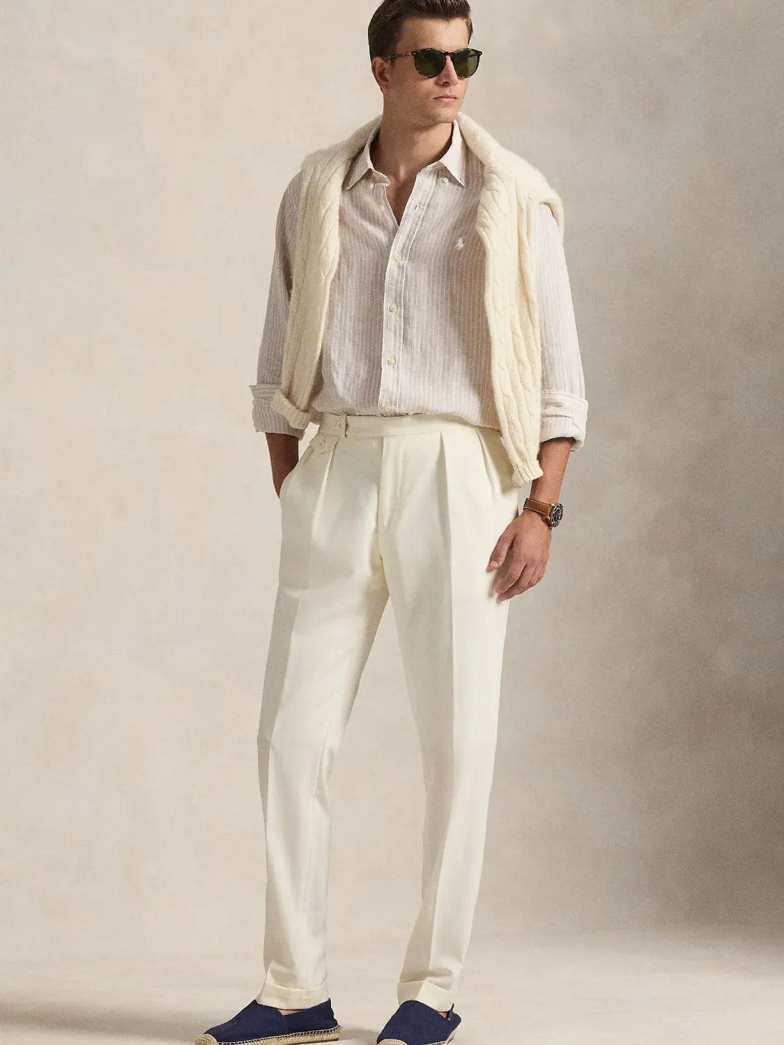 chemise-ralph-lauren-beige-porte-710b15594006