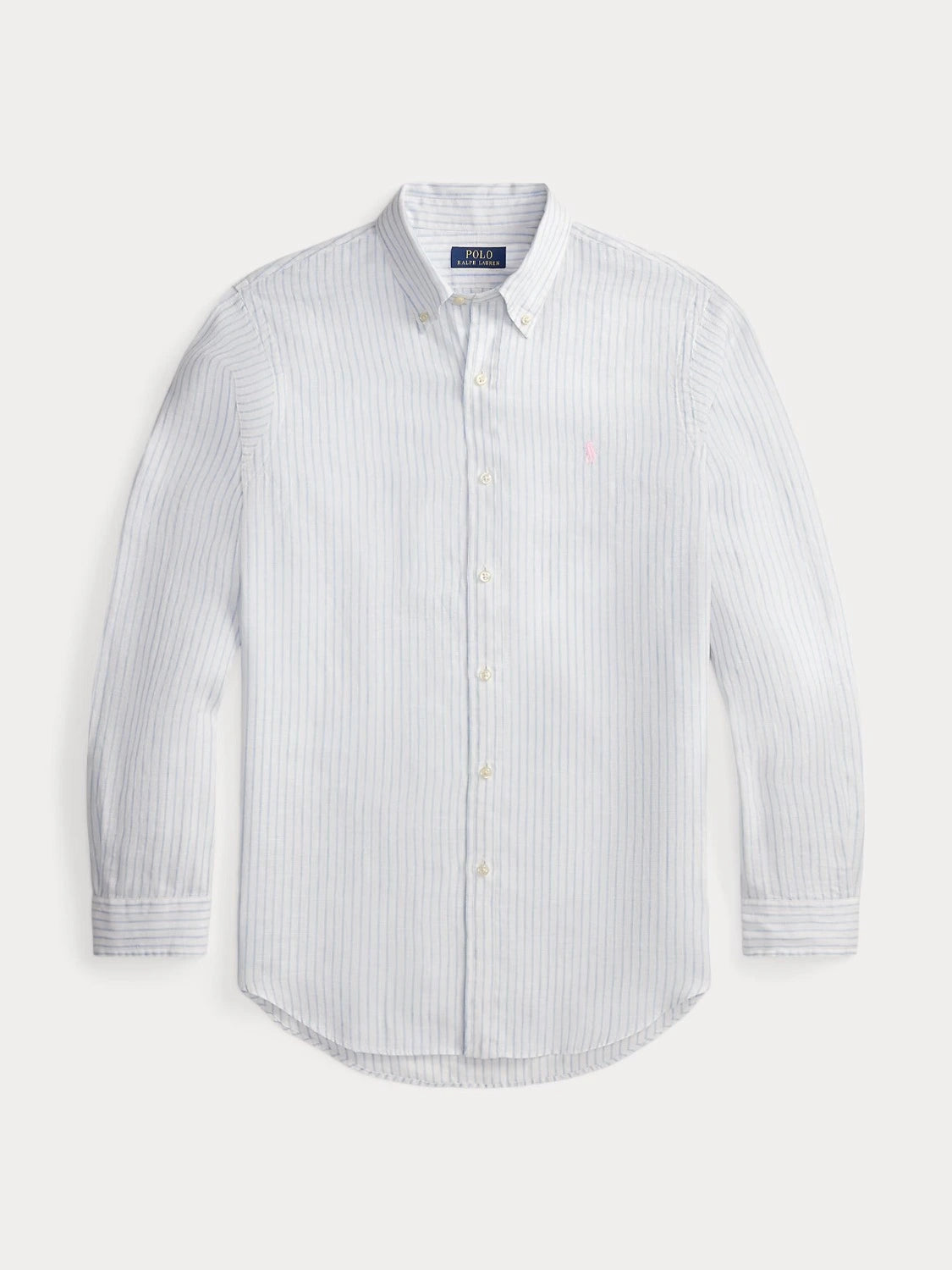 chemise-ralph-lauren-bleue-lin-homme-710B15594004-a-plat