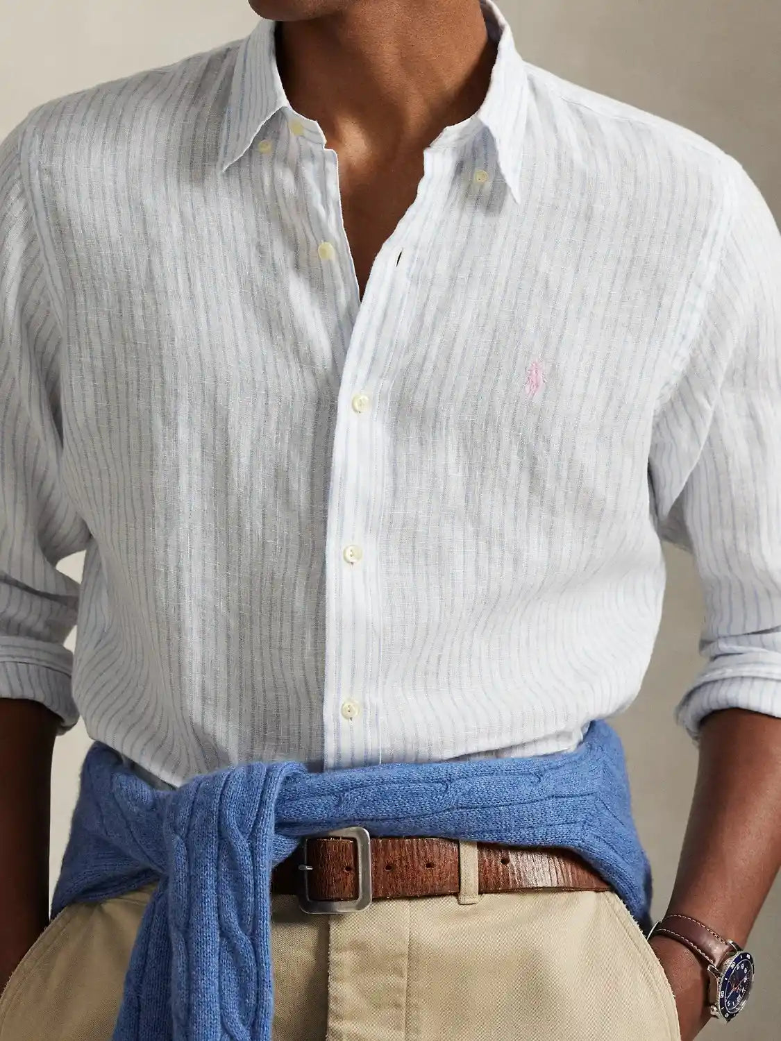 chemise-ralph-lauren-bleue-lin-homme-710B15594004-zoom
