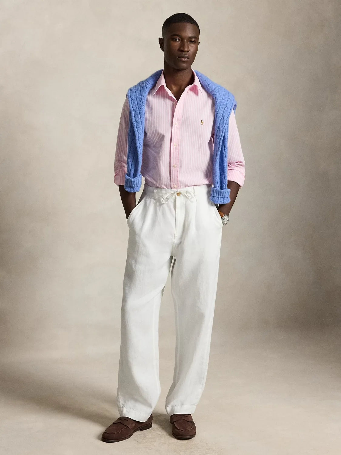 chemise-ralph-lauren-rayures-rose-homme-710B22593001-porte