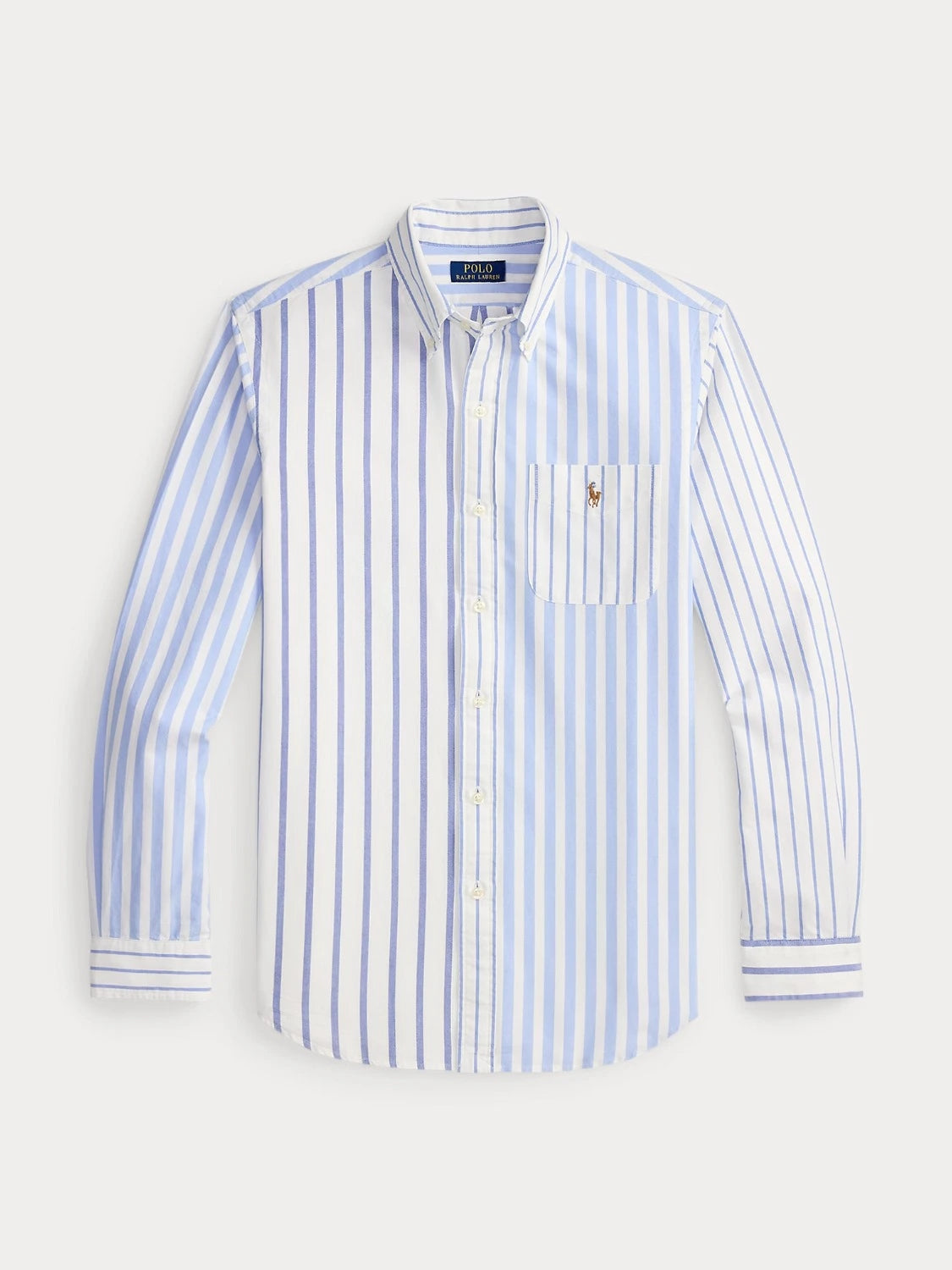 chemise-rayures-ralph-lauren-bleue-homme-710B18633001-a-plat