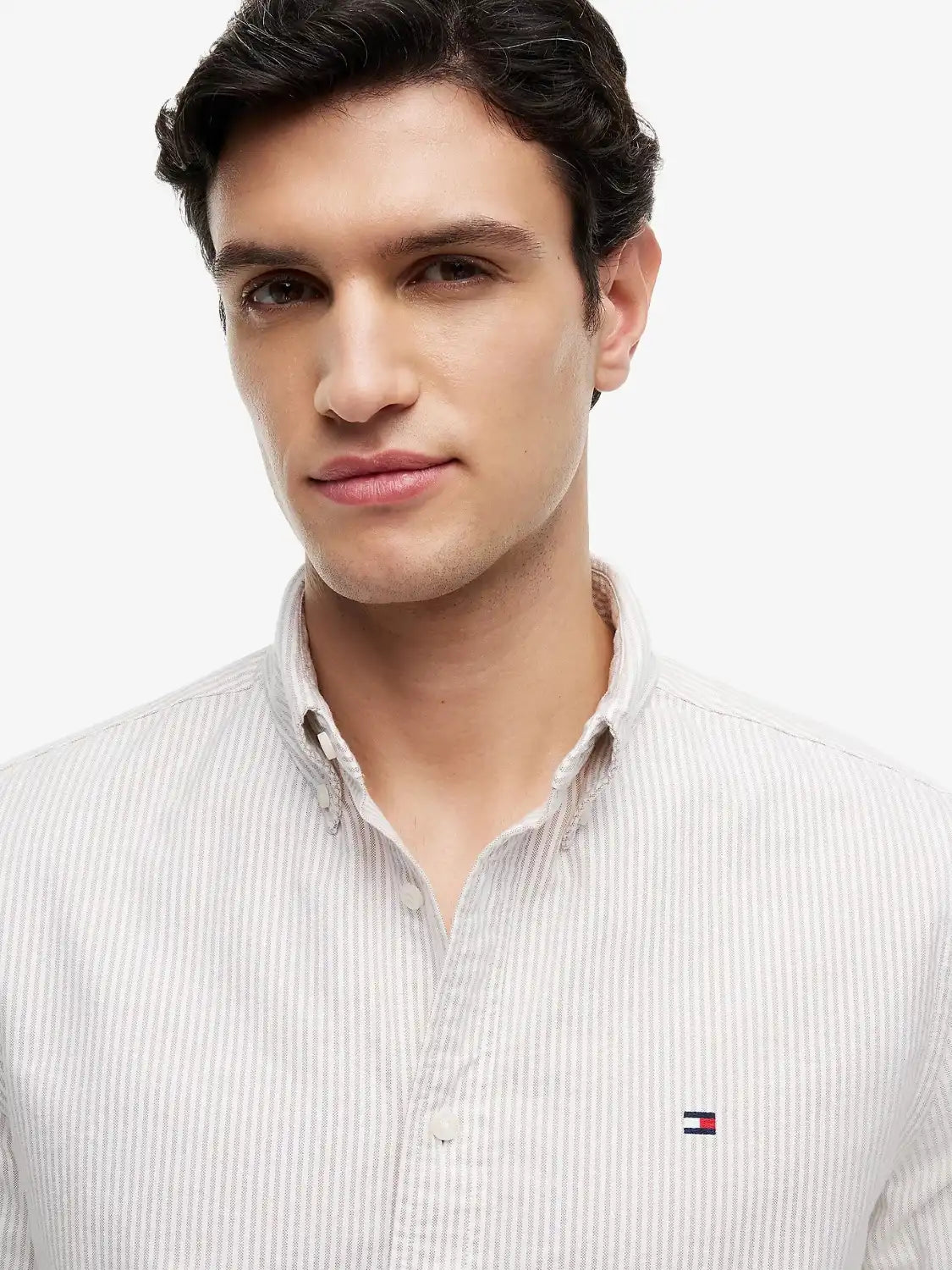 chemise-rayures-tommy-hilfger-beige-homme-MW0MW362380AA-zoom