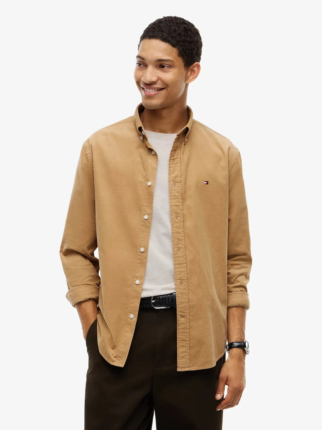 chemise-tommy-hilfiger-beige-homme-MW0MW40486ABS-face