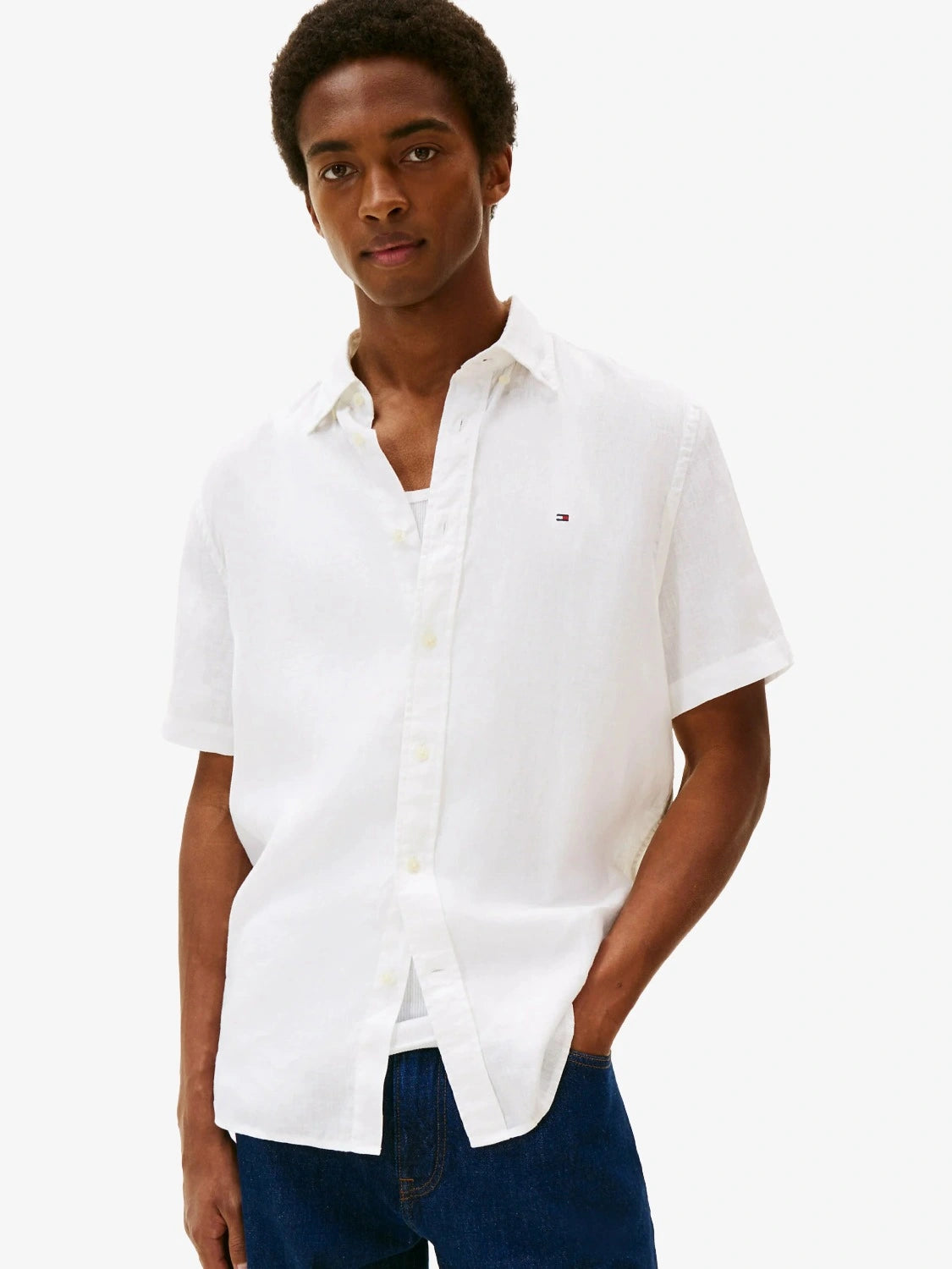 chemise-tommy-hilfiger-blanche-lin-homme-MW0MW41531YBR-face