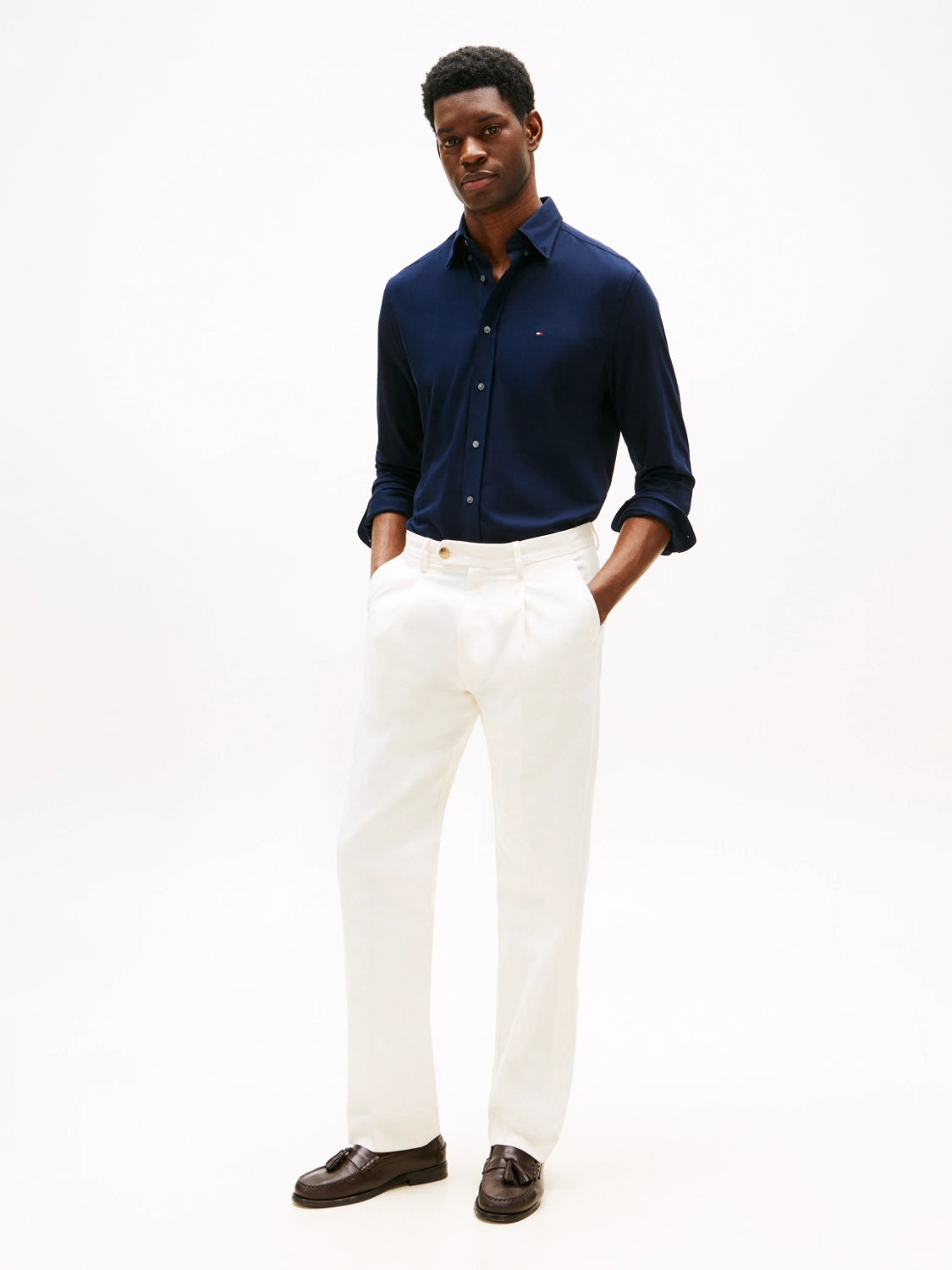 chemise-tommy-hilfiger-homme-marine-porte