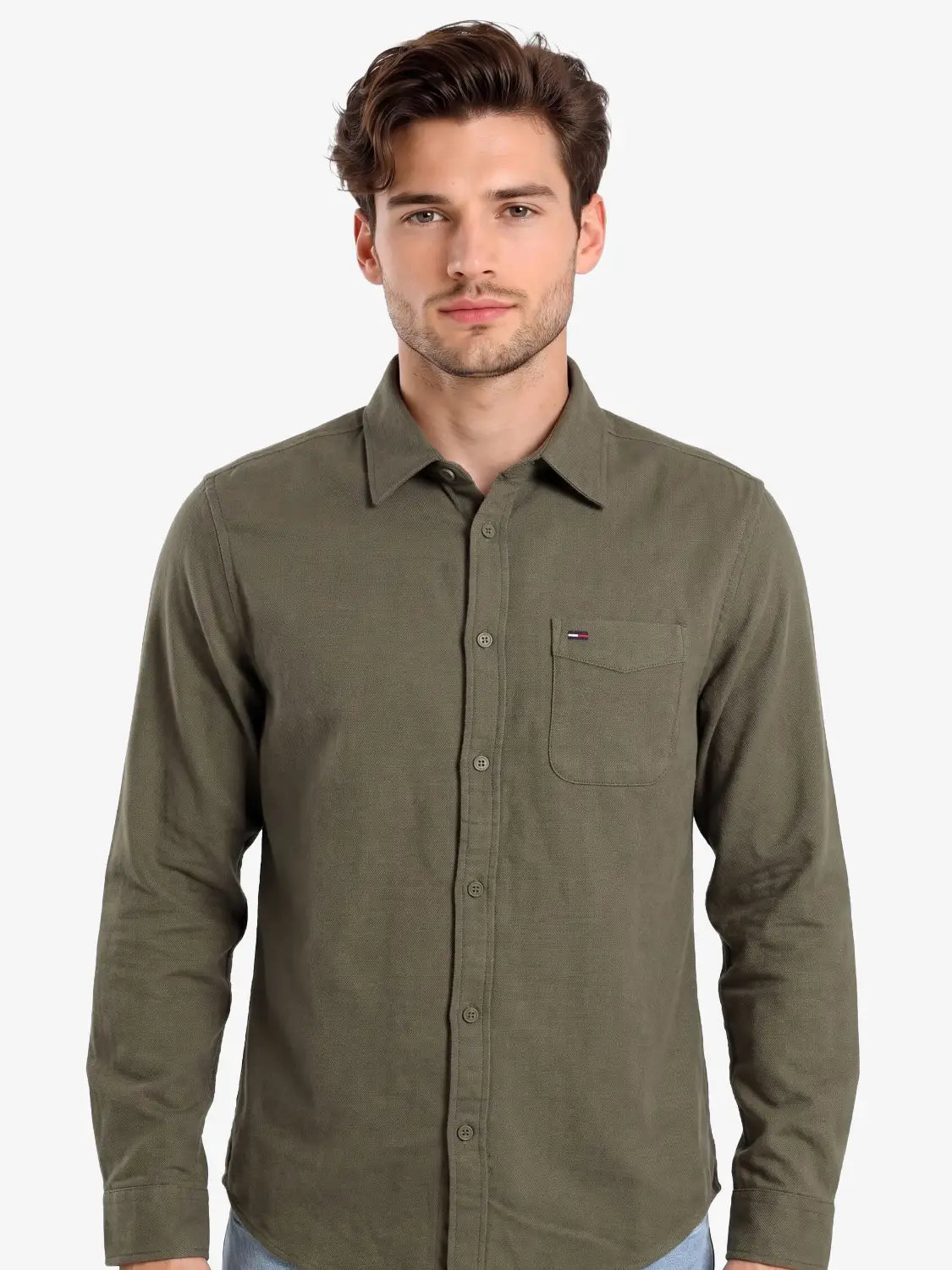 chemise-tommy-jeans-kaki-face-dm0dm23529m04