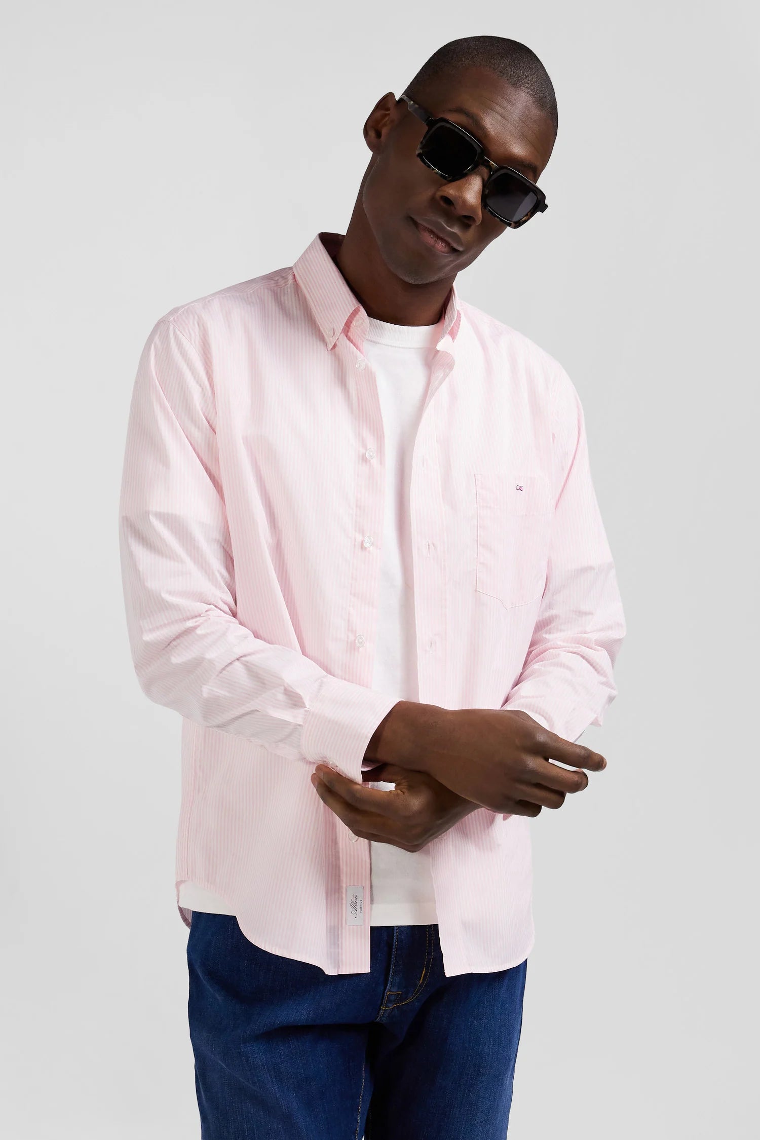 Chemise rayée Eden Park rose | Georgespaul         