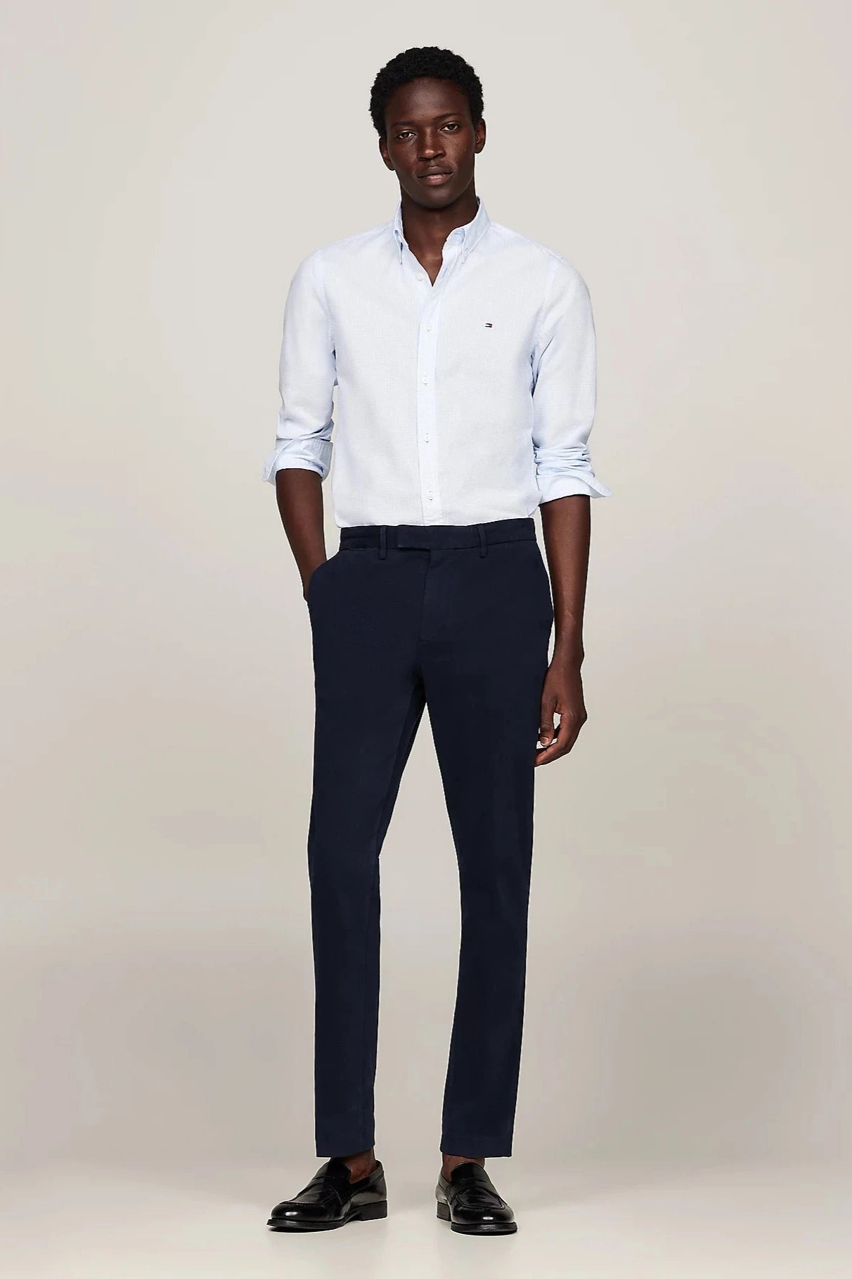 Chemise à motifs Tommy Hilfiger bleue | Georgespaul 