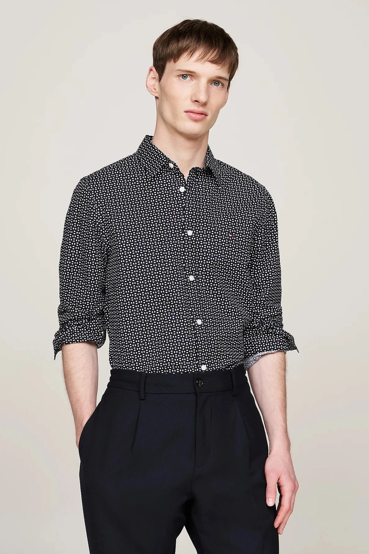 Chemise à motifs Tommy Hilfiger marine | Georgespaul 