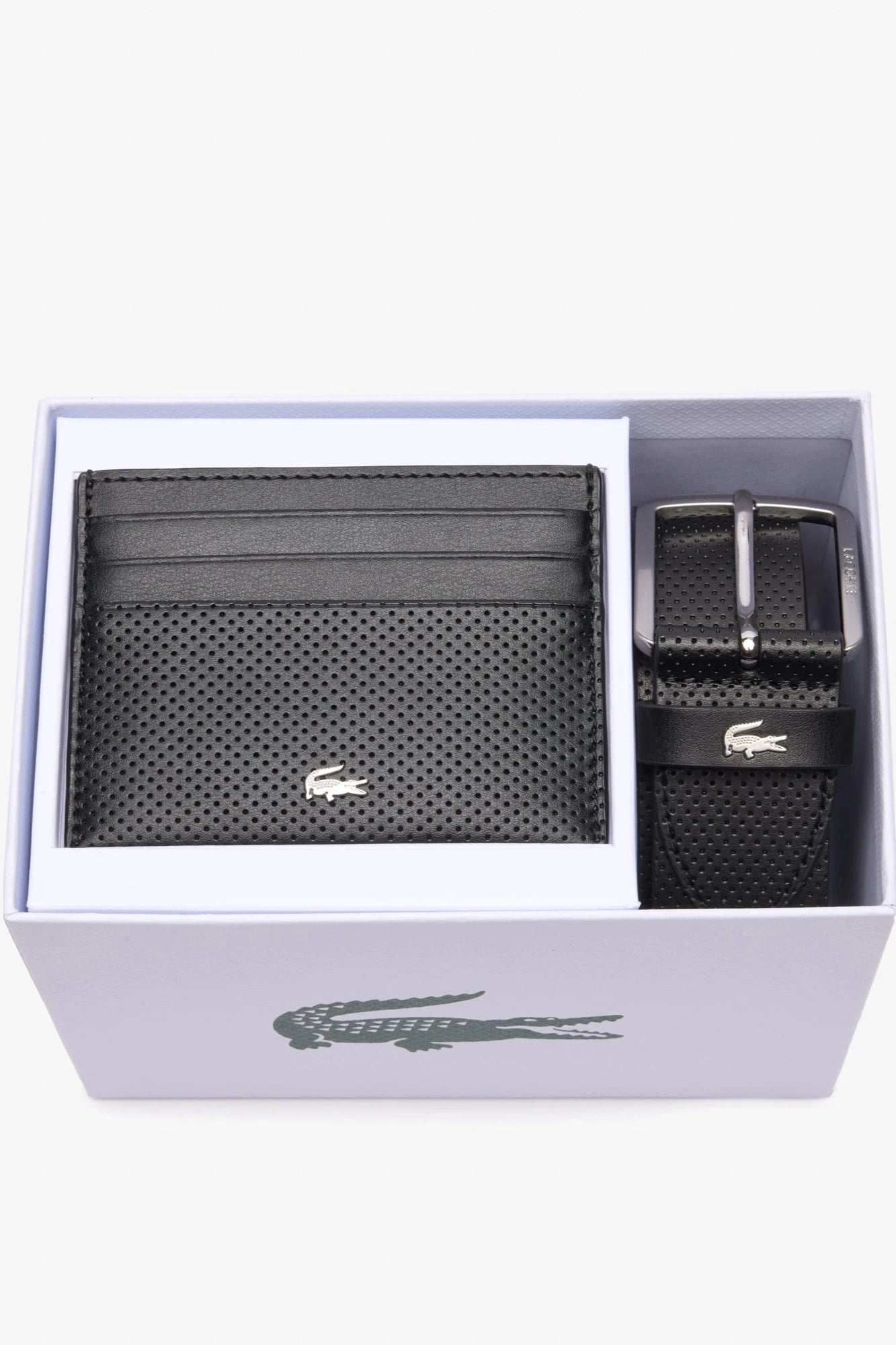 coffret ceinture et porte-cartes Lacoste noir | Georgespaul 