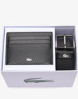 coffret ceinture et porte-cartes Lacoste noir | Georgespaul 