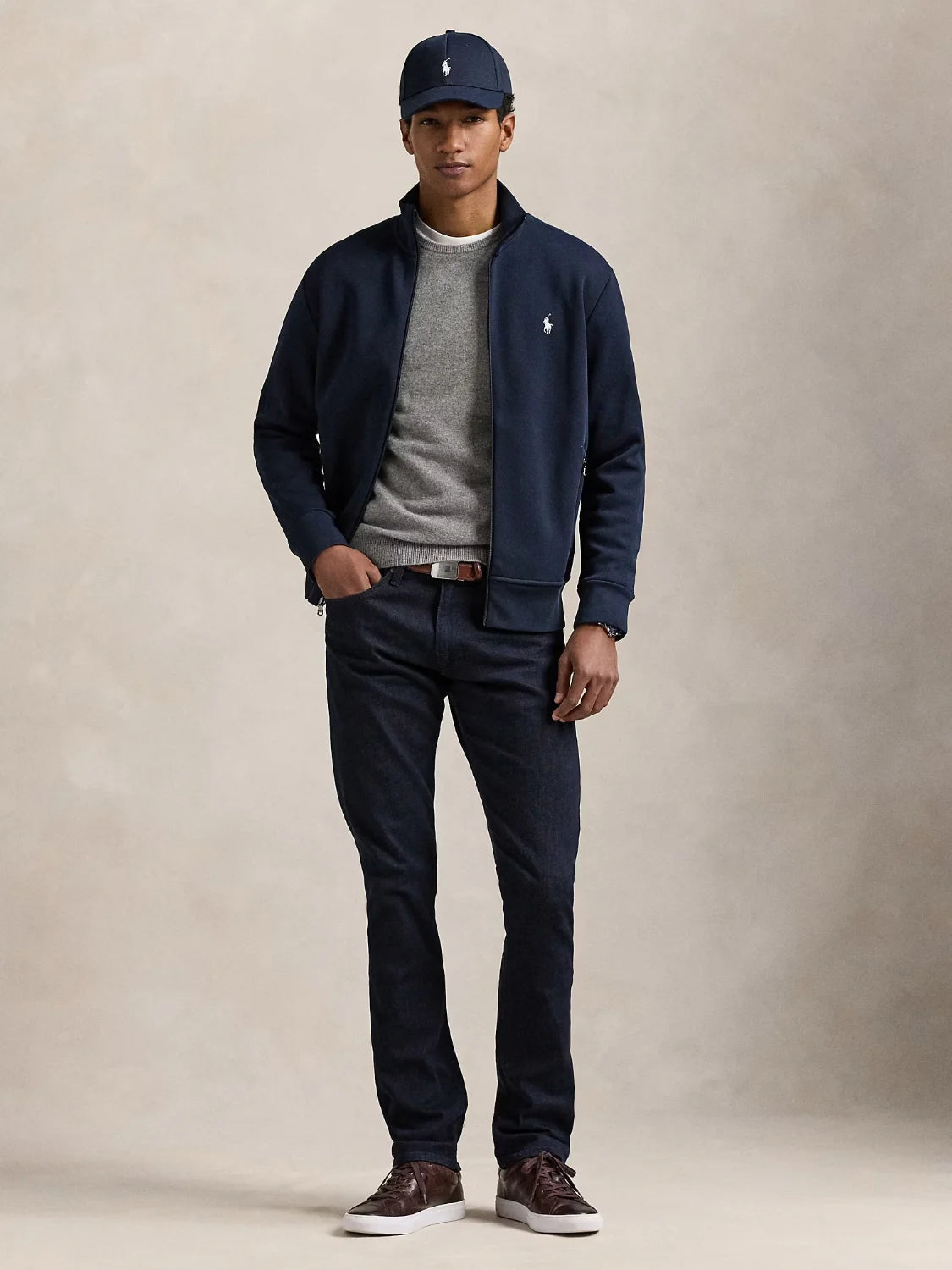 gilet-ralph-lauren-marine-homme-porte