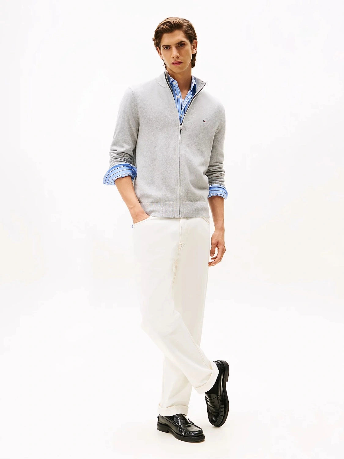gilet-tommy-hilfiger-homme-gris-porte