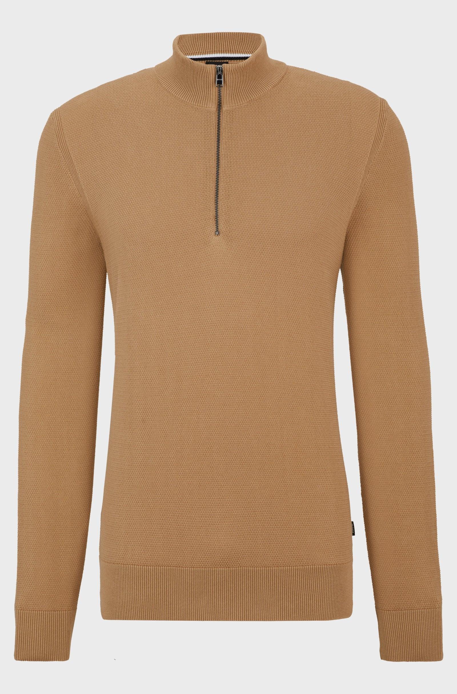 Pull demi-zip BOSS beige - Georgespaul