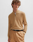 Pull demi-zip BOSS beige - Georgespaul