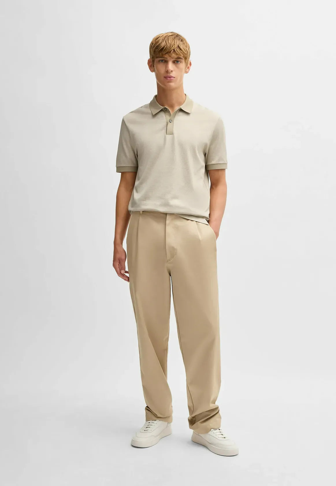 polo-boss-homme-beige-porte-coton