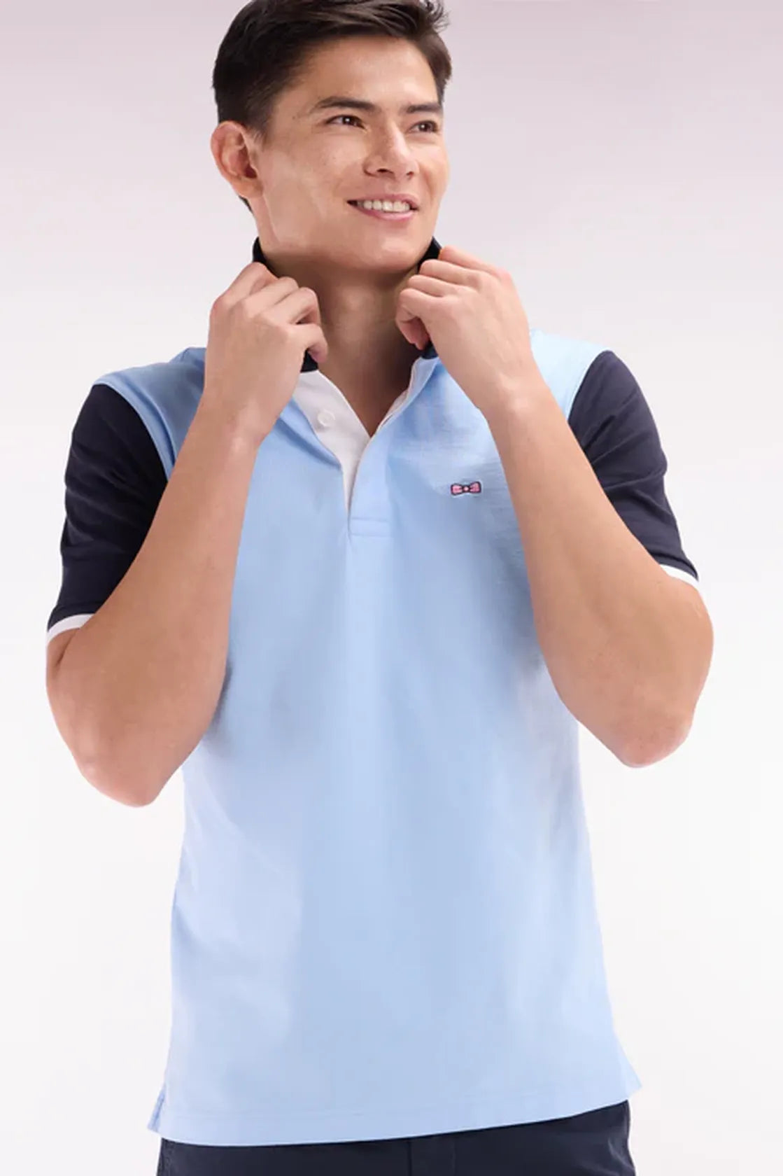 polo-eden-park-homme-bleu-face-zoom