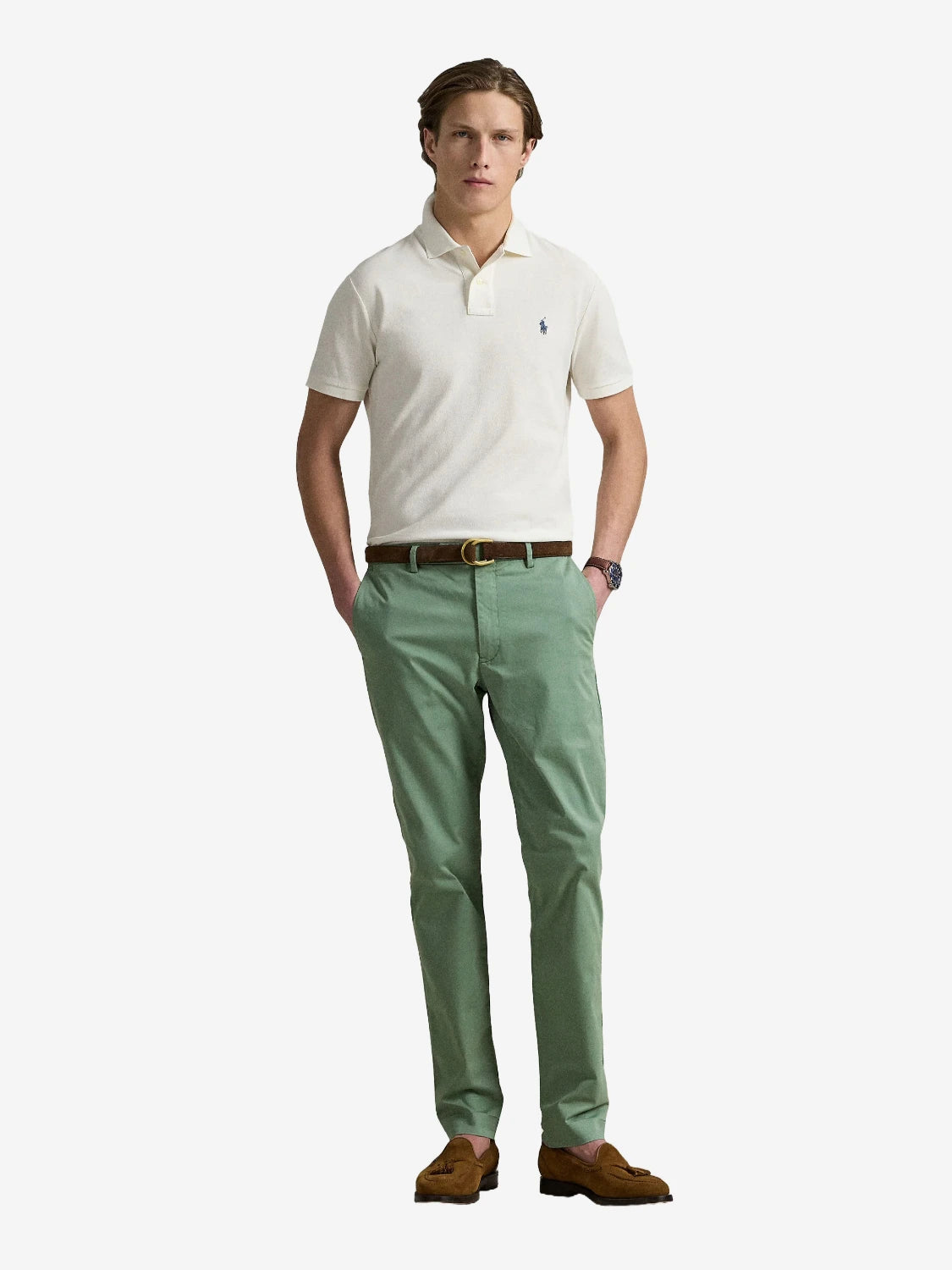 polo-homme-ralph-lauren-beige-porte