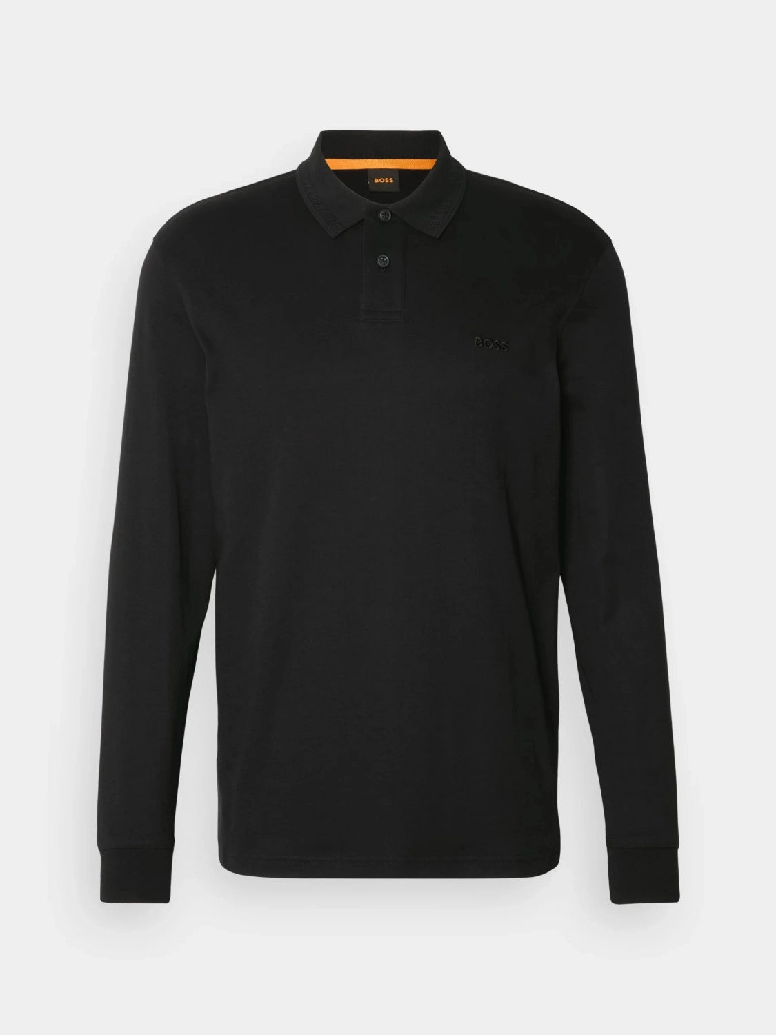 polo-manches-longues-boss-noir-homme-a-plat