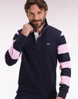 polo-manches-longues-eden-park-marine-rose-homme-zoom