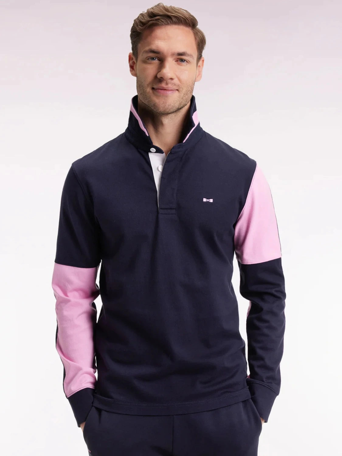 polo-manches-longues-eden-park-rose-marine-homme-face