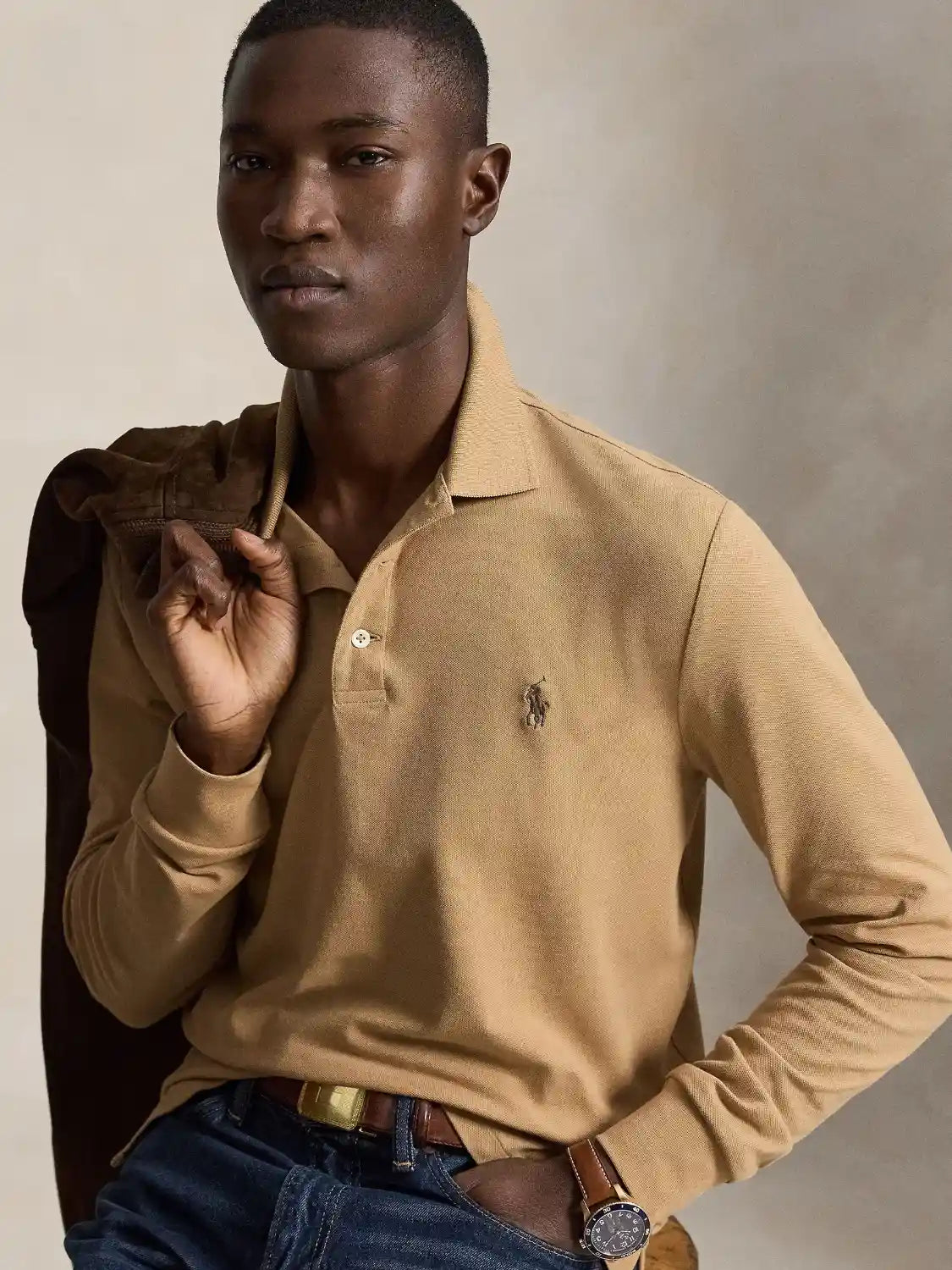 polo-manches-longues-ralph-lauren-marron-assis-710955081500