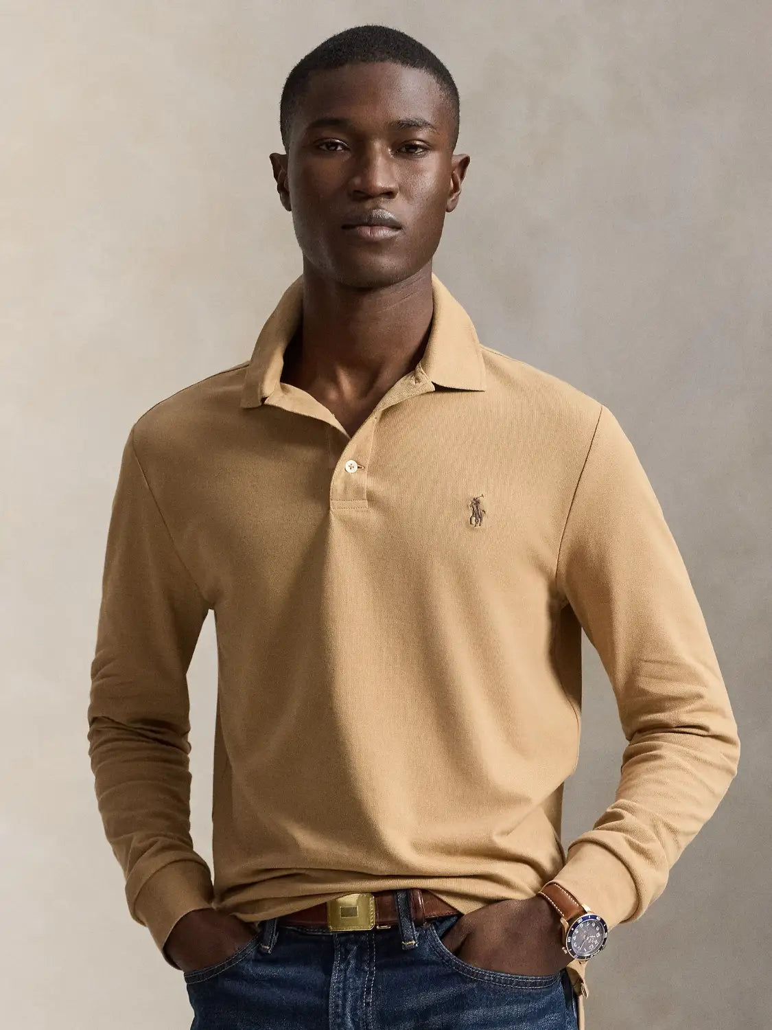 polo-manches-longues-ralph-lauren-marron-face-710955081500