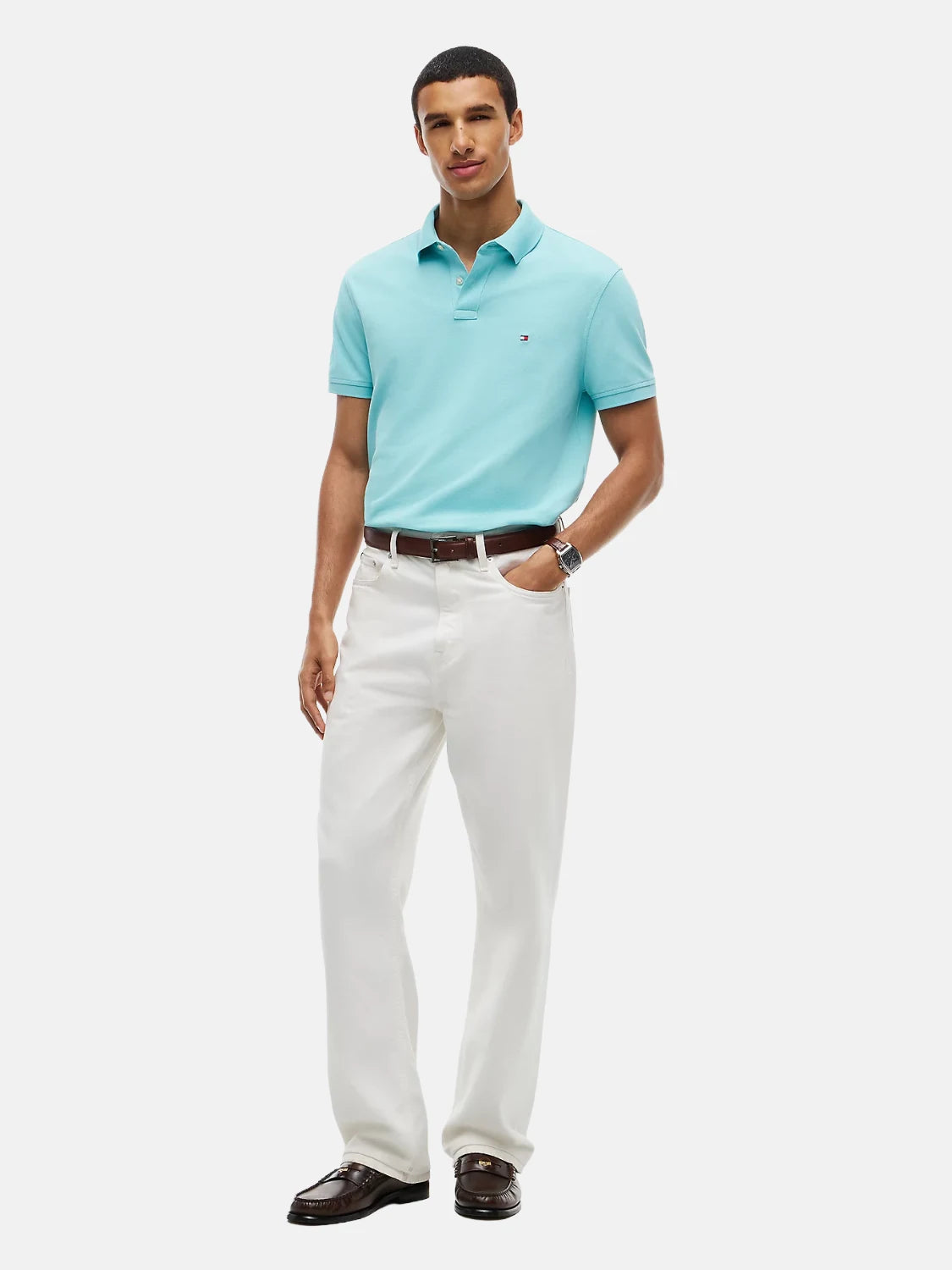 polo-tommy-hilfiger-bleu-en-coton-porte-MW0MW17770CSR