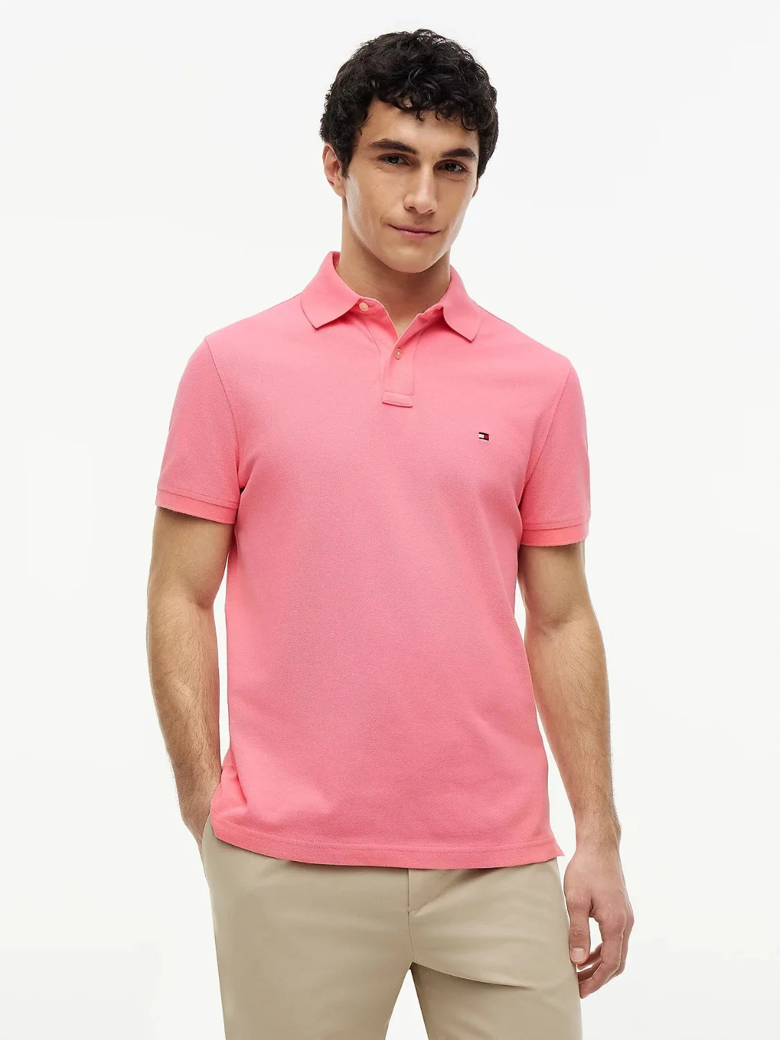 polo-tommy-hilfiger-rose-homme-MW0MW17770THH-face