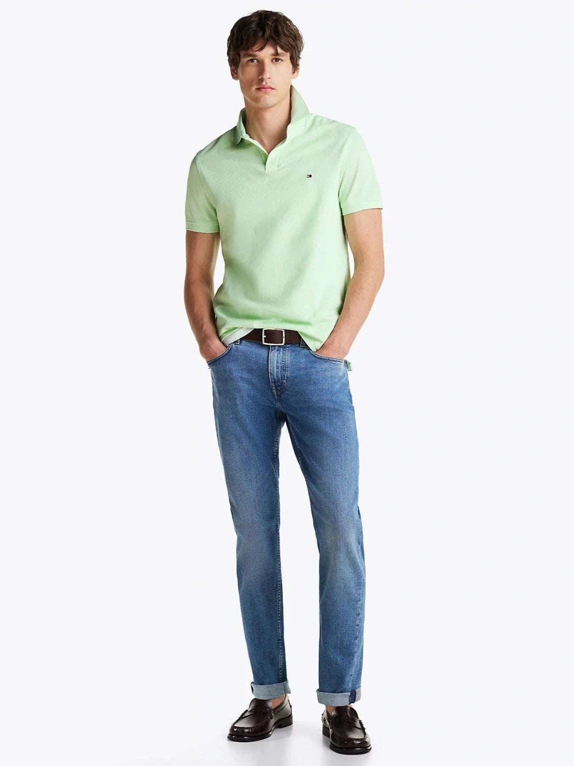 polo-tommy-hilfiger-vert-mw0mw17770lxy-face