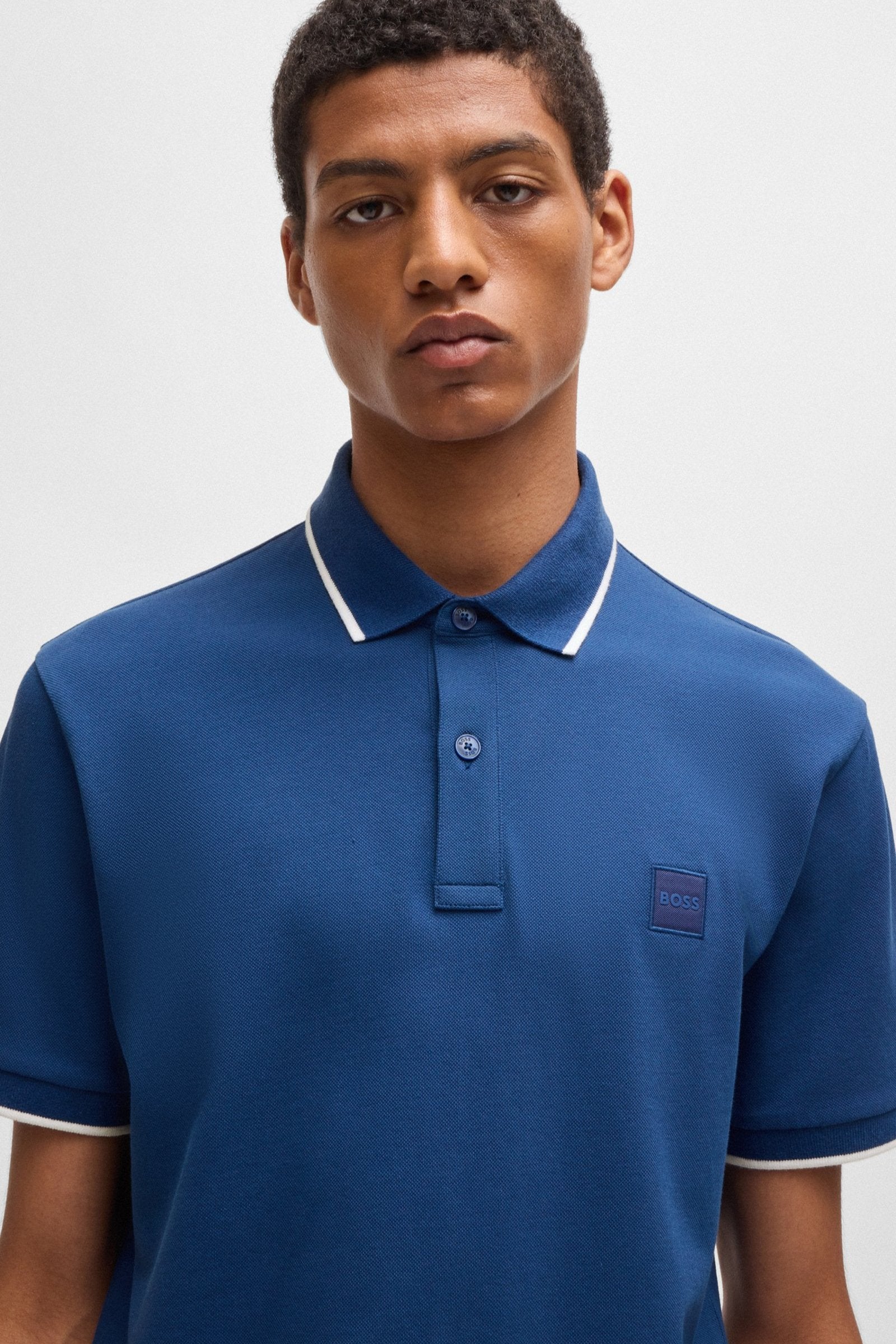 Polo BOSS bleu homme | Georgespaul                 